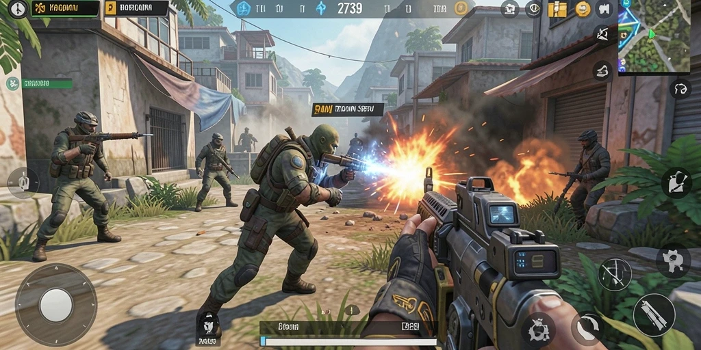 Tampilan gameplay TPS yang mendebarkan dan penuh aksi.