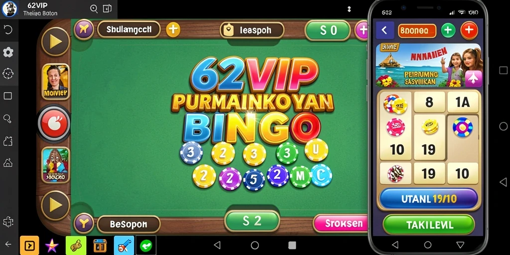 Tampilan gameplay Bingo yang seru di 62VIP.