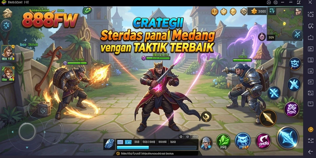 Tampilan gameplay 888FW yang epik dan menantang strategi.