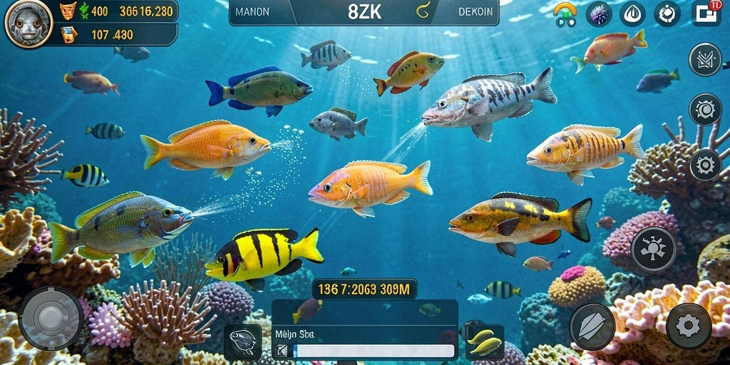 Tampilan gameplay seru dari game Tembak Ikan 8ZK.