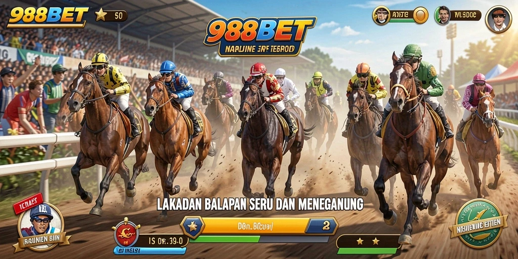 Gameplay 988BET yang menegangkan dengan balapan mobil penuh aksi.