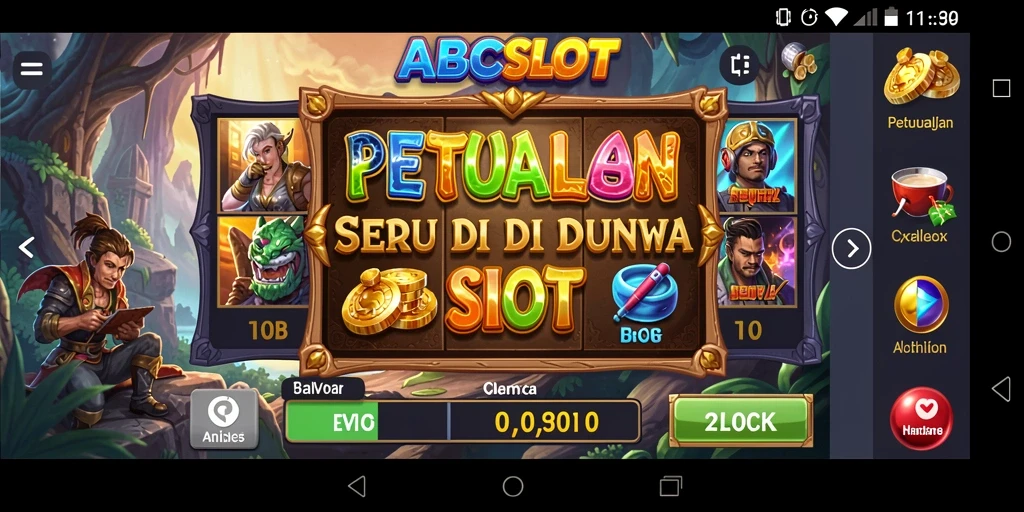 Tampilan gameplay <strong>ABCSLOT</strong> yang penuh warna dan menarik.