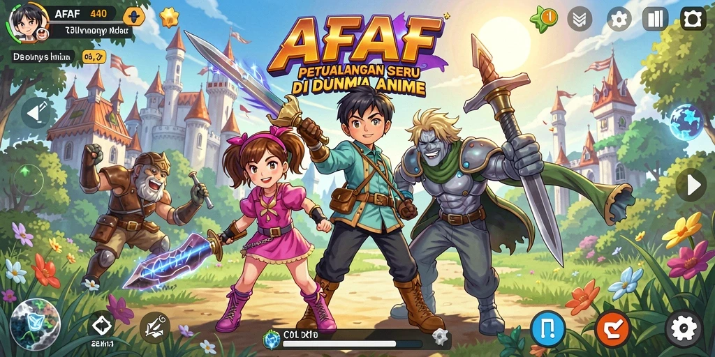 Tampilan gameplay menarik dari AFAF dengan karakter anime yang ikonik.