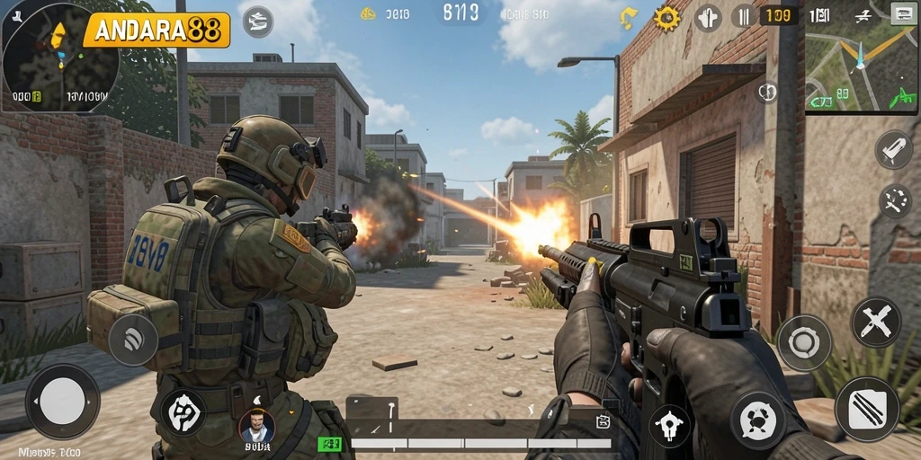 Tampilan gameplay ANDARA88 yang mendebarkan di arena pertempuran.