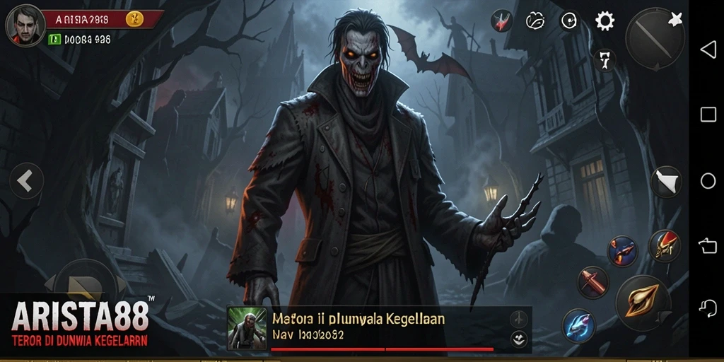 Tampilan gameplay menegangkan dalam ARISTA88 dengan suasana Horror yang mendalam.