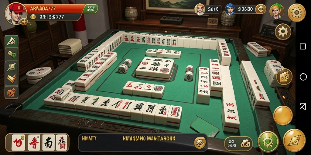 Tampilan gameplay Mahjong yang menarik dan menantang di ARMADA777.