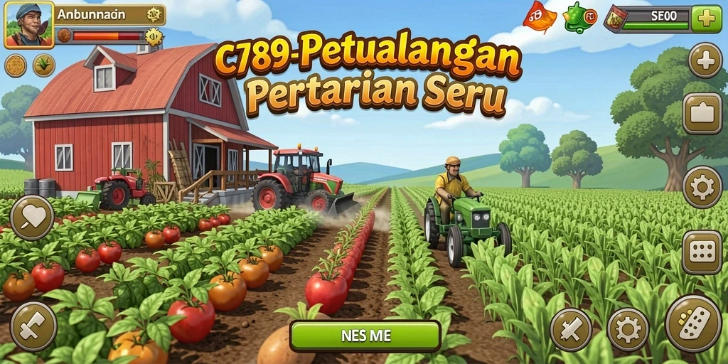 Gameplay seru C789 menampilkan aktivitas bertani yang menarik.
