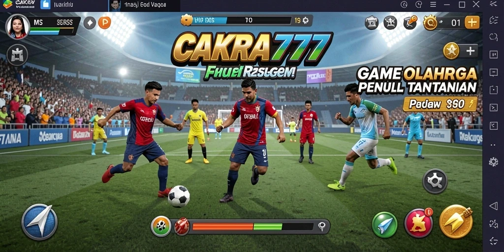 Tampilan gameplay menegangkan dalam CAKRA777, menyajikan momen seru olahraga.