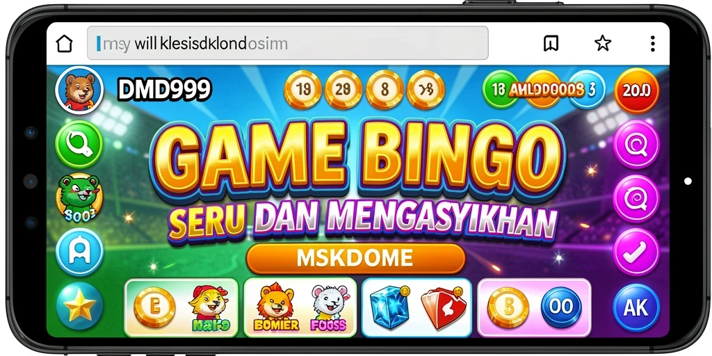 Screenshot utama DMD999 menampilkan gameplay Bingo yang menarik.