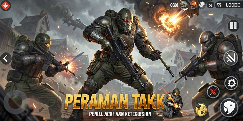 Tangkapan layar G668 menunjukkan aksi seru dalam permainan TPS.