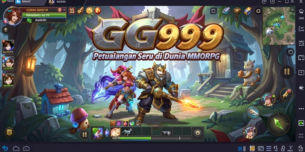 Tampilan gameplay GG999 yang menampilkan aksi seru di dunia MMORPG.