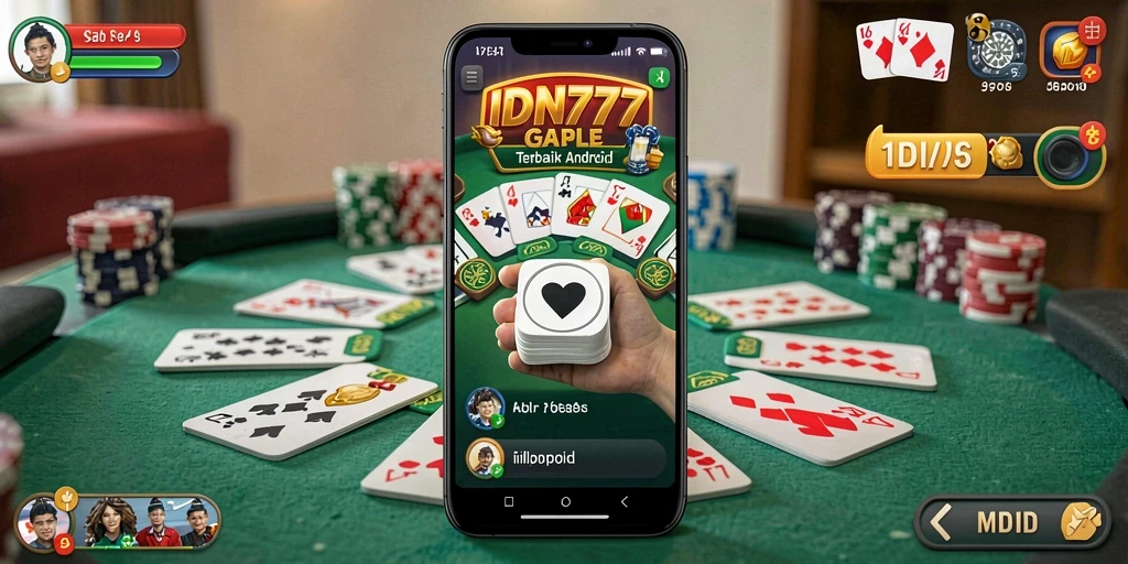 Screenshot gameplay IDN777 menampilkan suasana permainan Gaple yang seru.