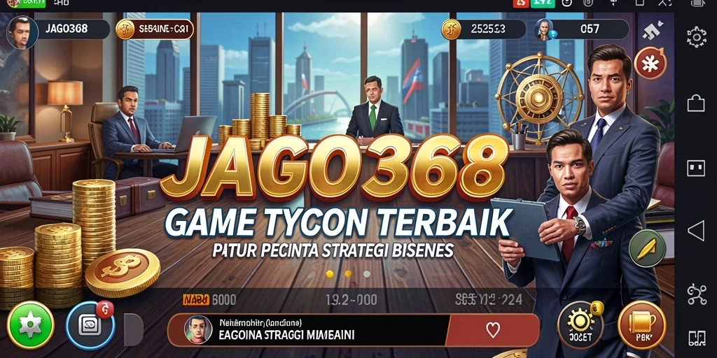 Tampilan gameplay JAGO368 yang menampilkan elemen manajemen bisnis.