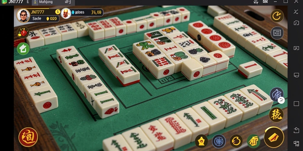 Screenshot JNT777 menampilkan aksi seru permainan Mahjong yang menantang.