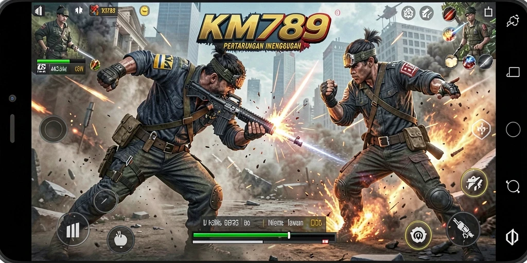 Tampilan gameplay KM789 yang mendebarkan dan penuh aksi.