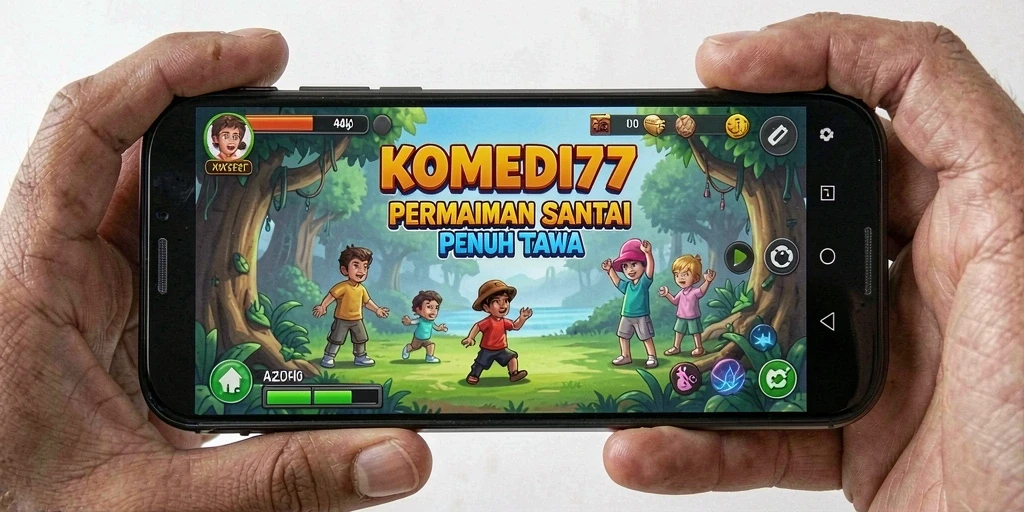Screenshot gameplay KOMEDI77 dengan karakter lucu dan tantangan menghibur.