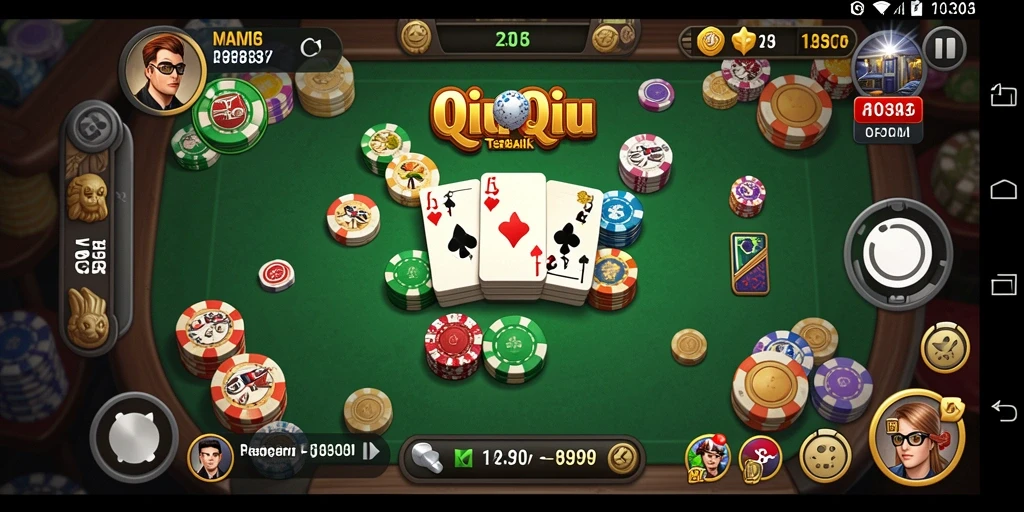 Tangkapan layar gameplay menunjukkan suasana seru QiuQiu.