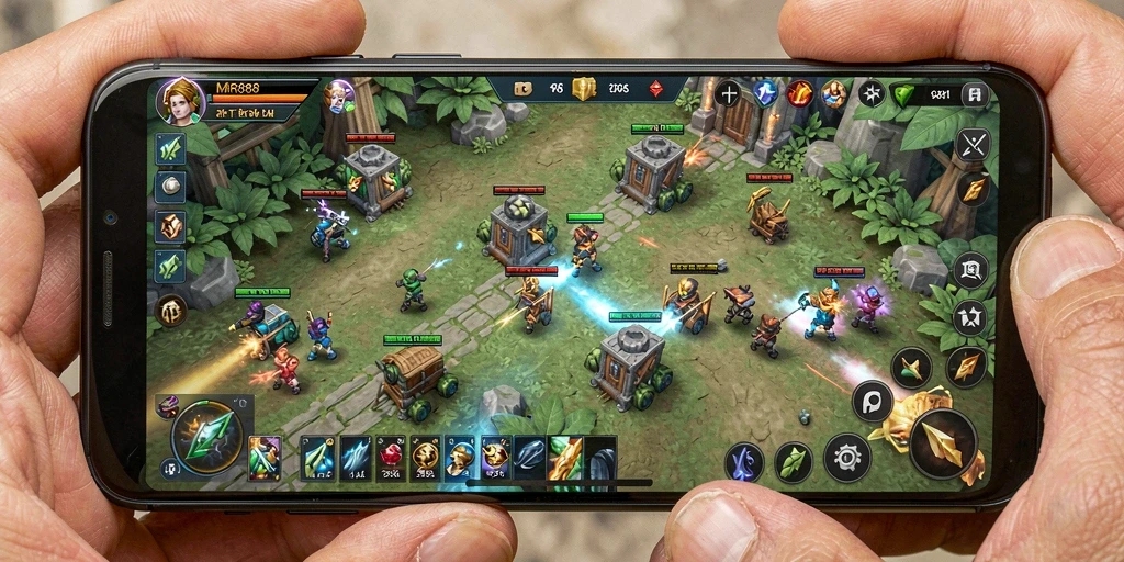 Tangkapan layar gameplay MR888 yang menampilkan strategi pertempuran yang mendalam.