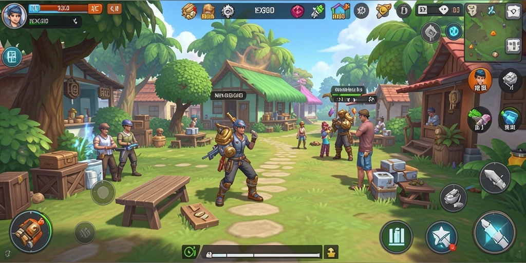 Screenshot NEXGID menampilkan gameplay simulasi yang interaktif.