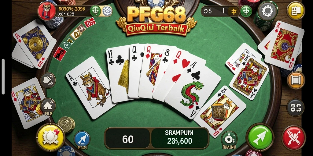 Tampilan gameplay QiuQiu yang menarik dalam PGG68.
