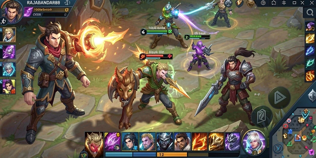 Tampilan gameplay seru RAJABANDAR88 yang memukau.