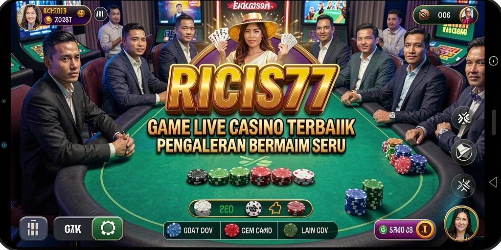 Tampilan gameplay RICIS77 yang menarik dan interaktif di kasino langsung.