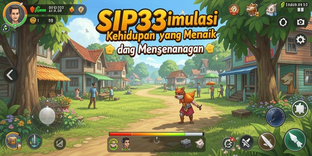 Tangkapan layar dari gameplay SIP33 yang menunjukkan interaksi karakter.