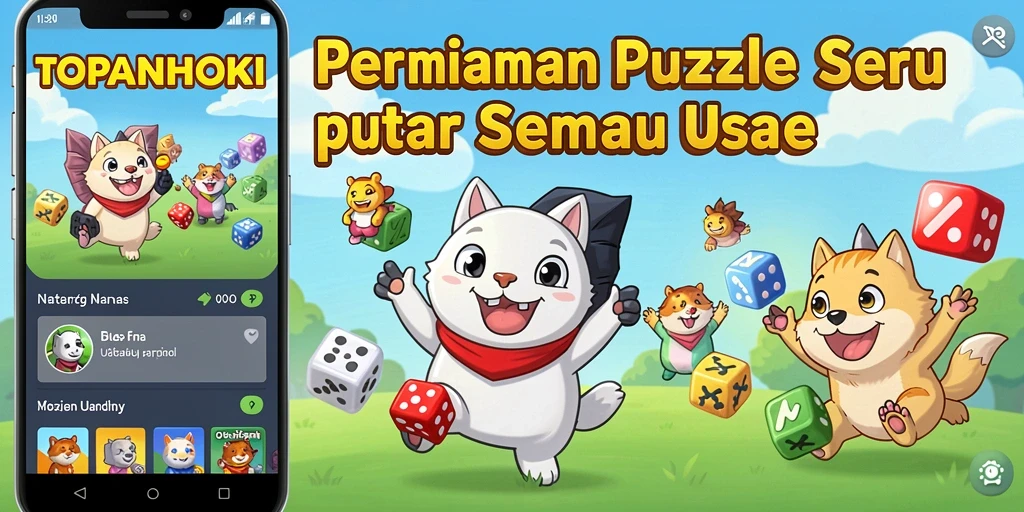 Tampilan gameplay permainan Puzzle yang menarik dan penuh warna.