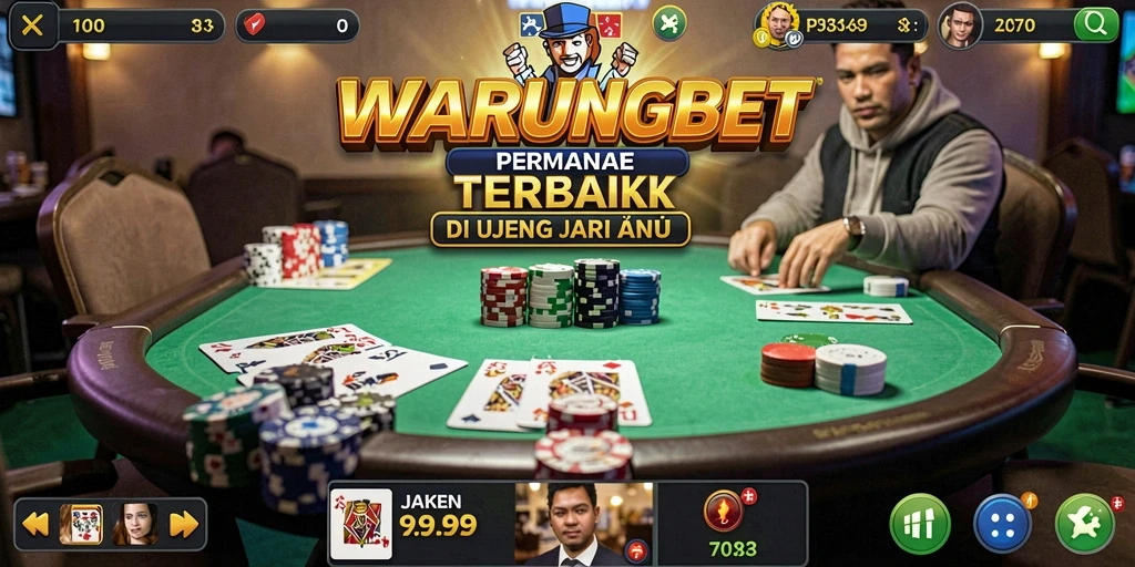 Tampilan menarik dari gameplay Poker di WARUNGBET.